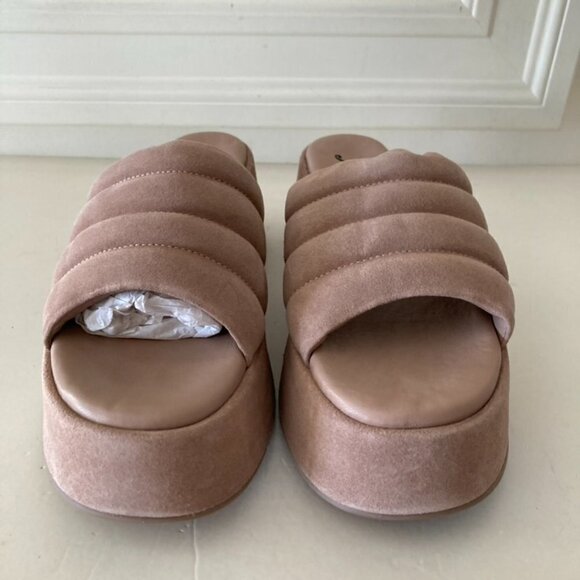 NWOT Free People Almost Paradise Sand Suede Platforms Sz 38 - Picture 4 of 7